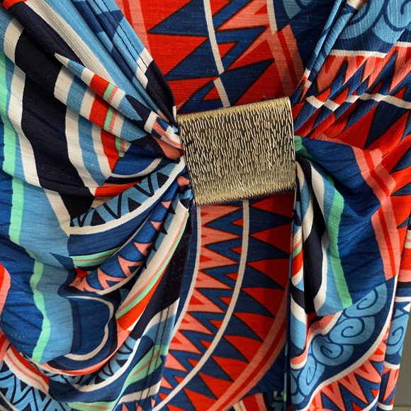 Bodycon dress asymmetrical print - Picture 4 of 6